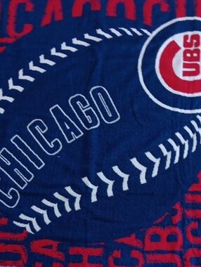 Chicago Cubs Blue and Red Baseball Throw Blanket by